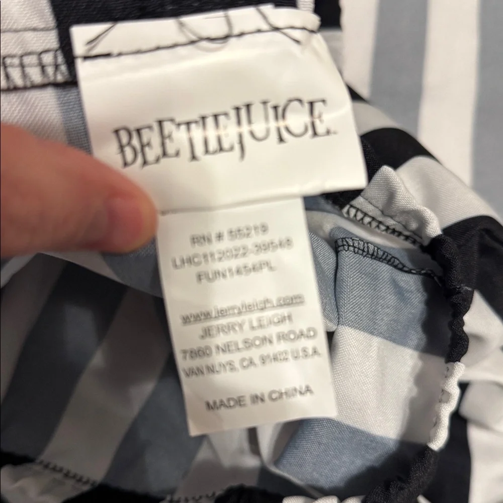 Beetlejuice Suit - Black and White Striped - Mens Size 3X